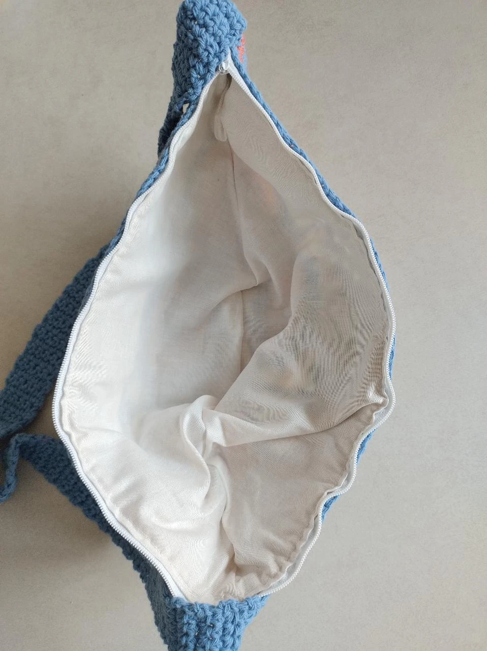 Sac à bandoulière fait main banane tas rétro bleu jaune – photo 4